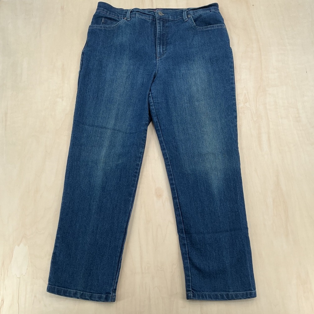 Gloria Vanderbilt Amanda Jeans Womens 16 Short Blue High Rise Straight Classic